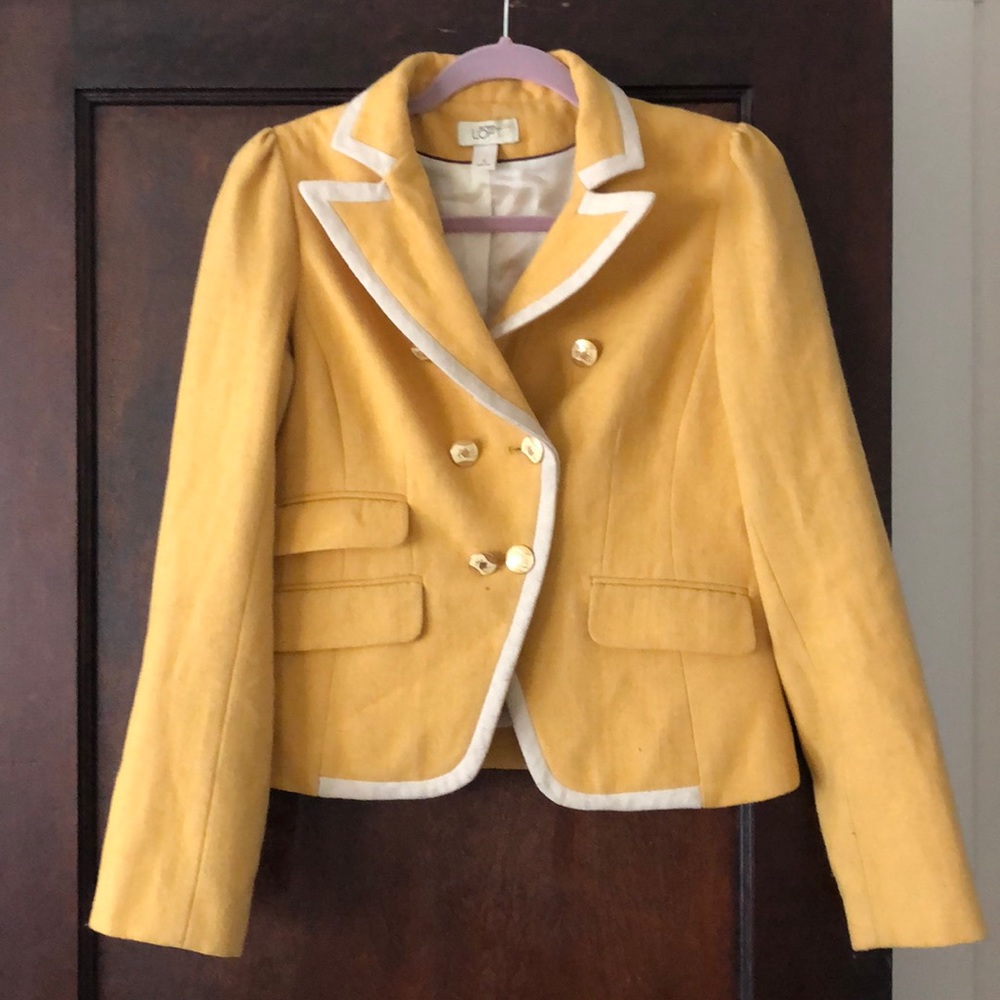 Mustard yellow wool blazer